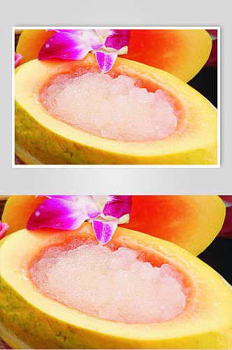 特色木瓜炖雪蛤美食食品图片