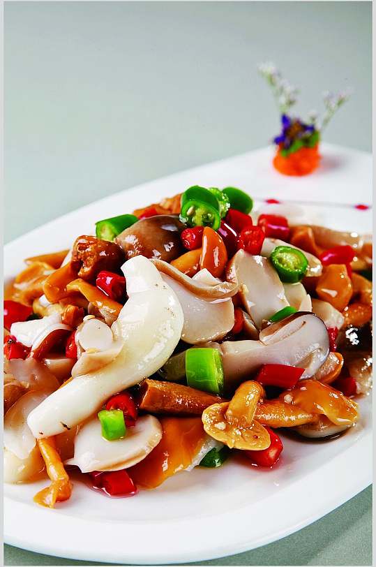 美味小炒野山菌美食高清图片