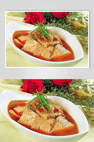 卤香老豆腐美食图片