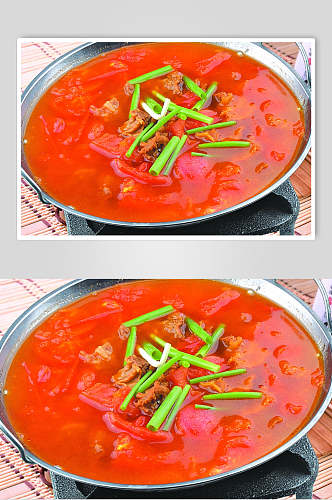 锅仔西红柿牛腩美食摄影图片