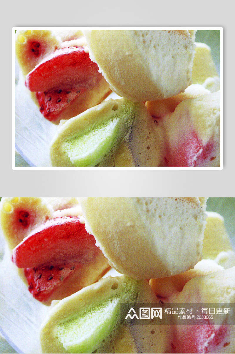 水果酸奶香草冰淇淋摄影图片素材