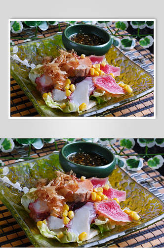 海鲜和风沙拉美食摄影图片