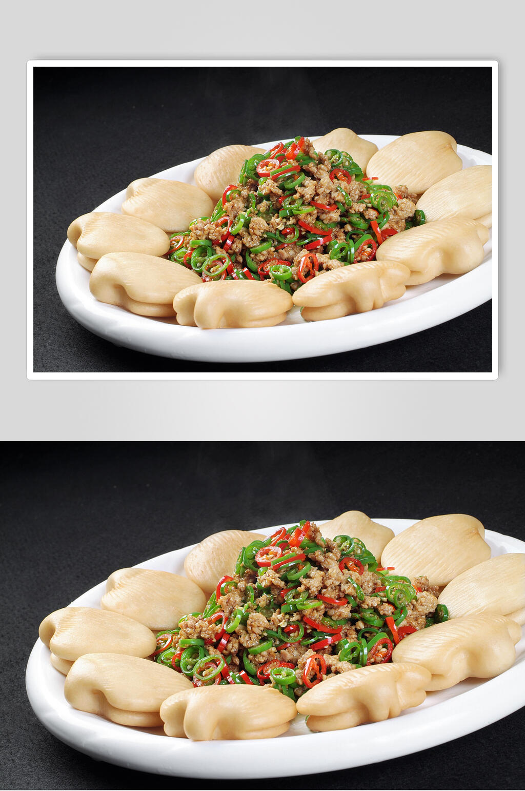 热菜容香夹饼兔美食摄影图片素材