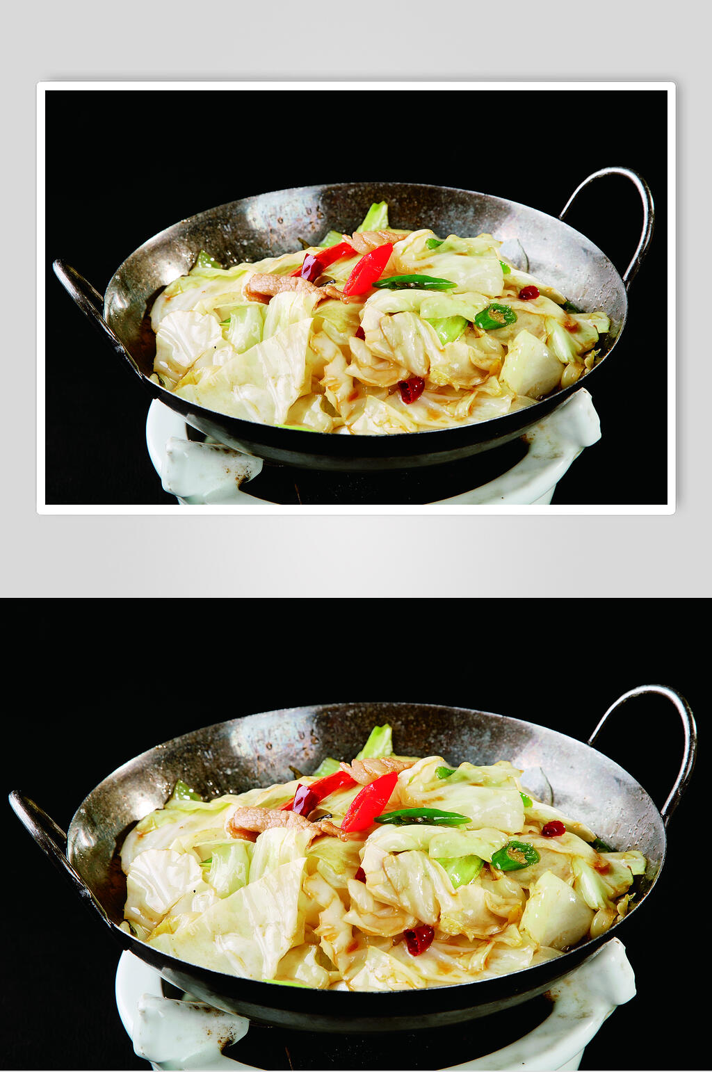 干锅手撕包菜美食摄影图片素材
