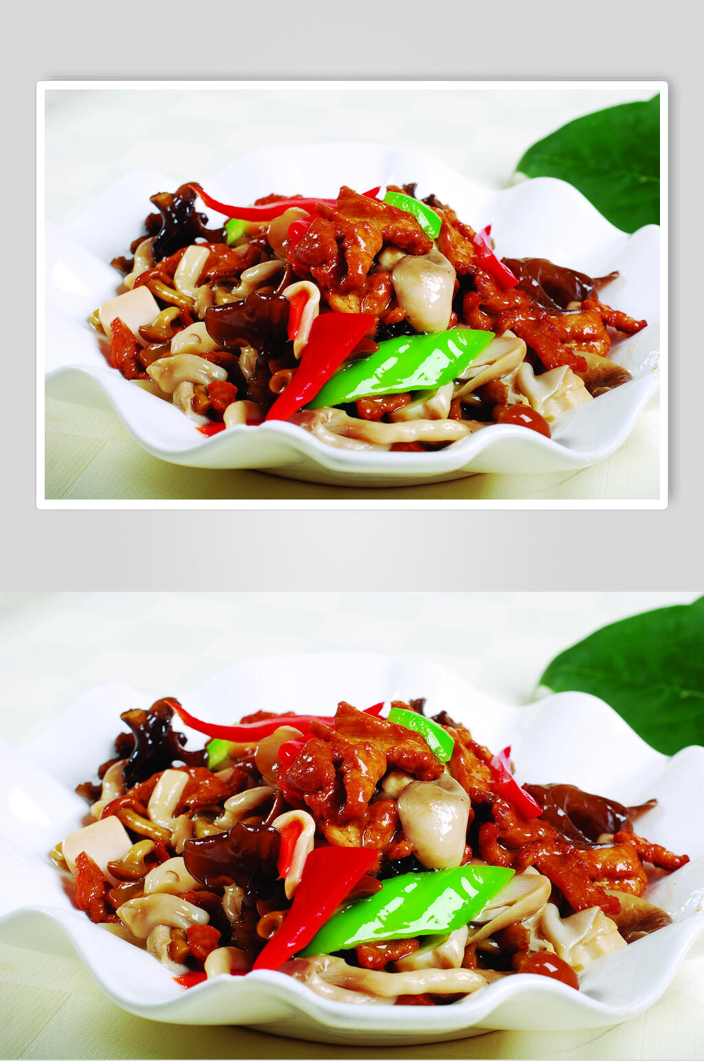美味肉片三菌菇美食摄影图片素材