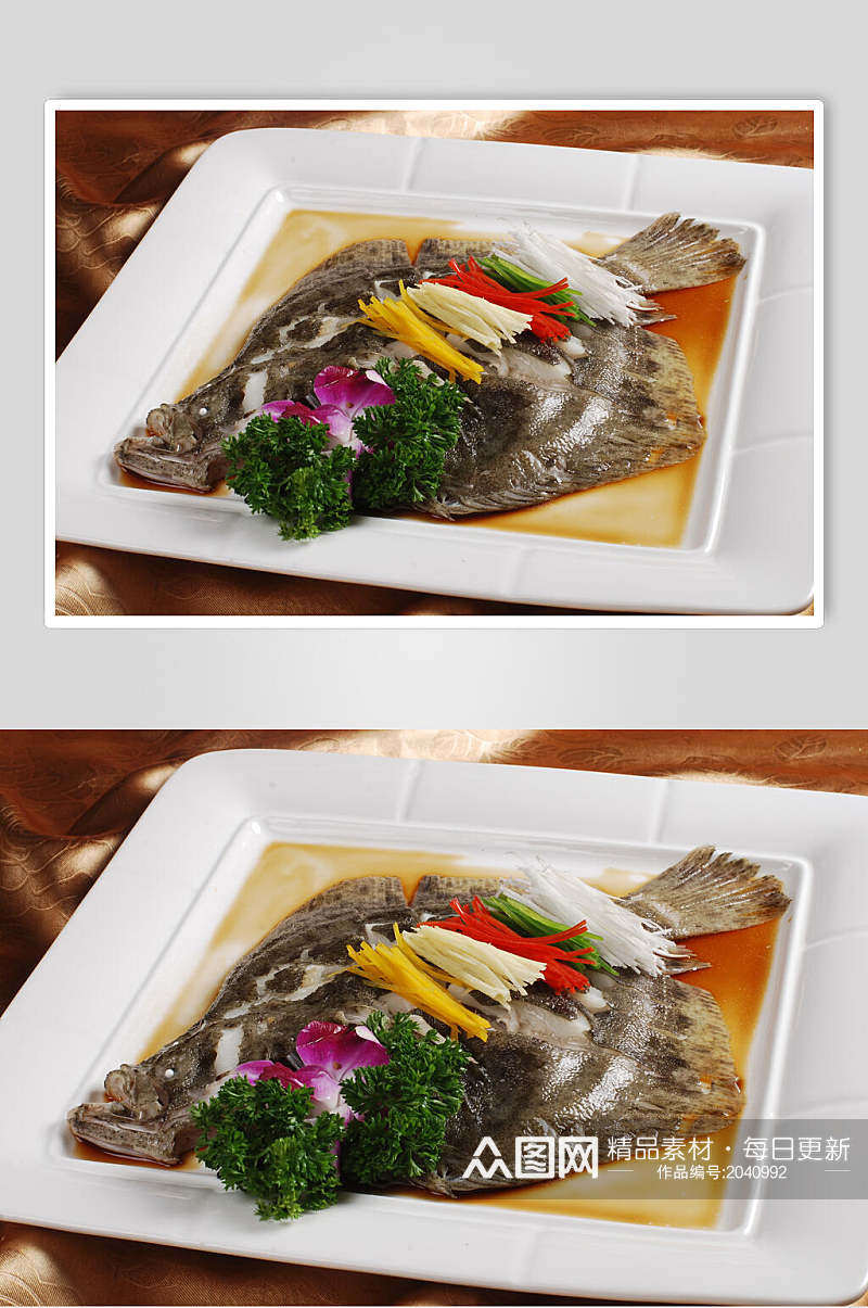 新鲜美味清蒸多宝鱼美食食物图片素材