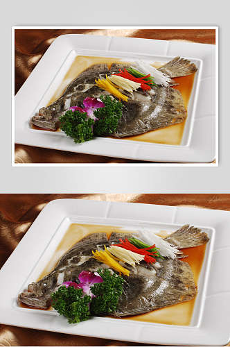 新鲜美味清蒸多宝鱼美食食物图片