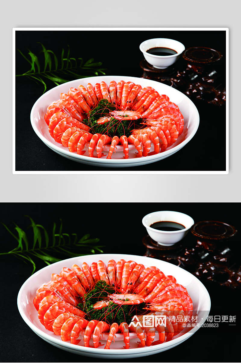 白灼大虾海鲜美食食品图片素材