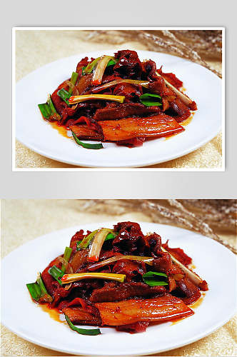 灵芝菌炒回锅肉美食食品图片