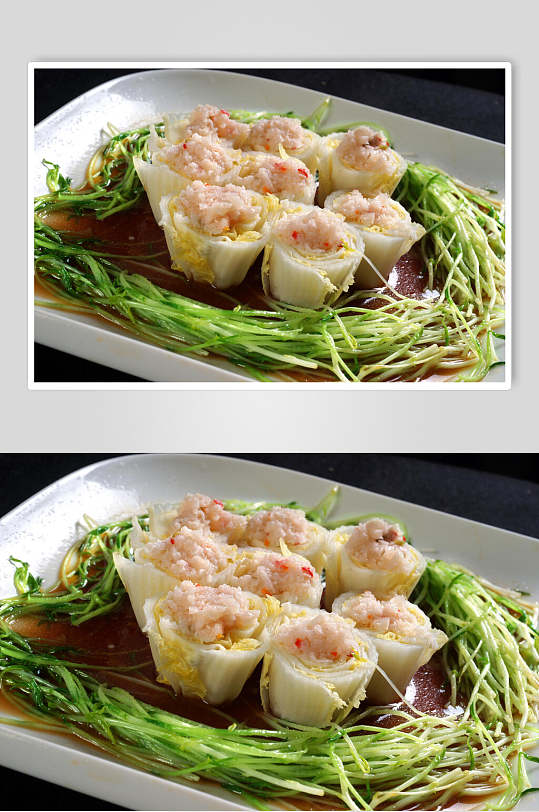 热菜蒜香娃娃菜美食摄影图片