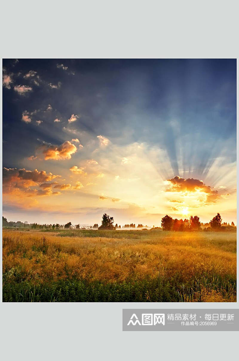 草地天空风景图片蓝天丰收的田野摄影视觉图素材