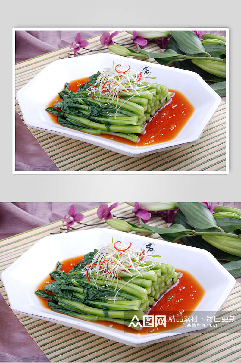 蔬菜白灼菜心食品摄影图片素材