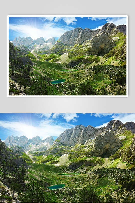 山峰山脉风景图片两联峡谷森林地理摄影