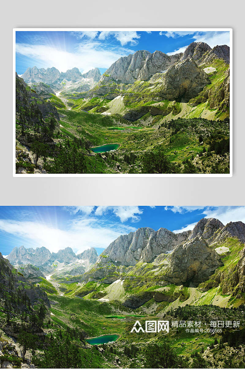 山峰山脉风景图片两联峡谷森林地理摄影素材