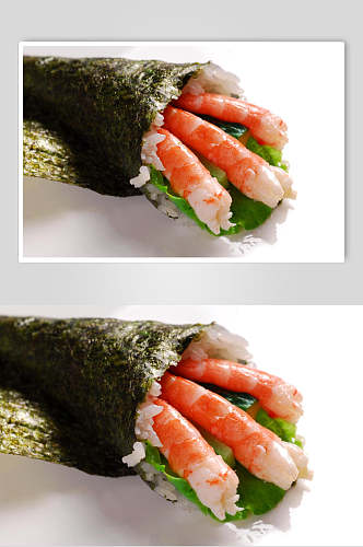 手卷虾手卷美食食品图片