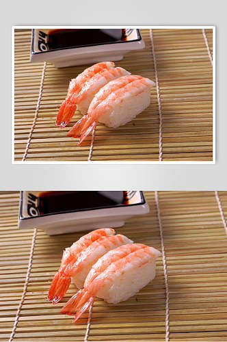寿司类虾握寿司美食图片