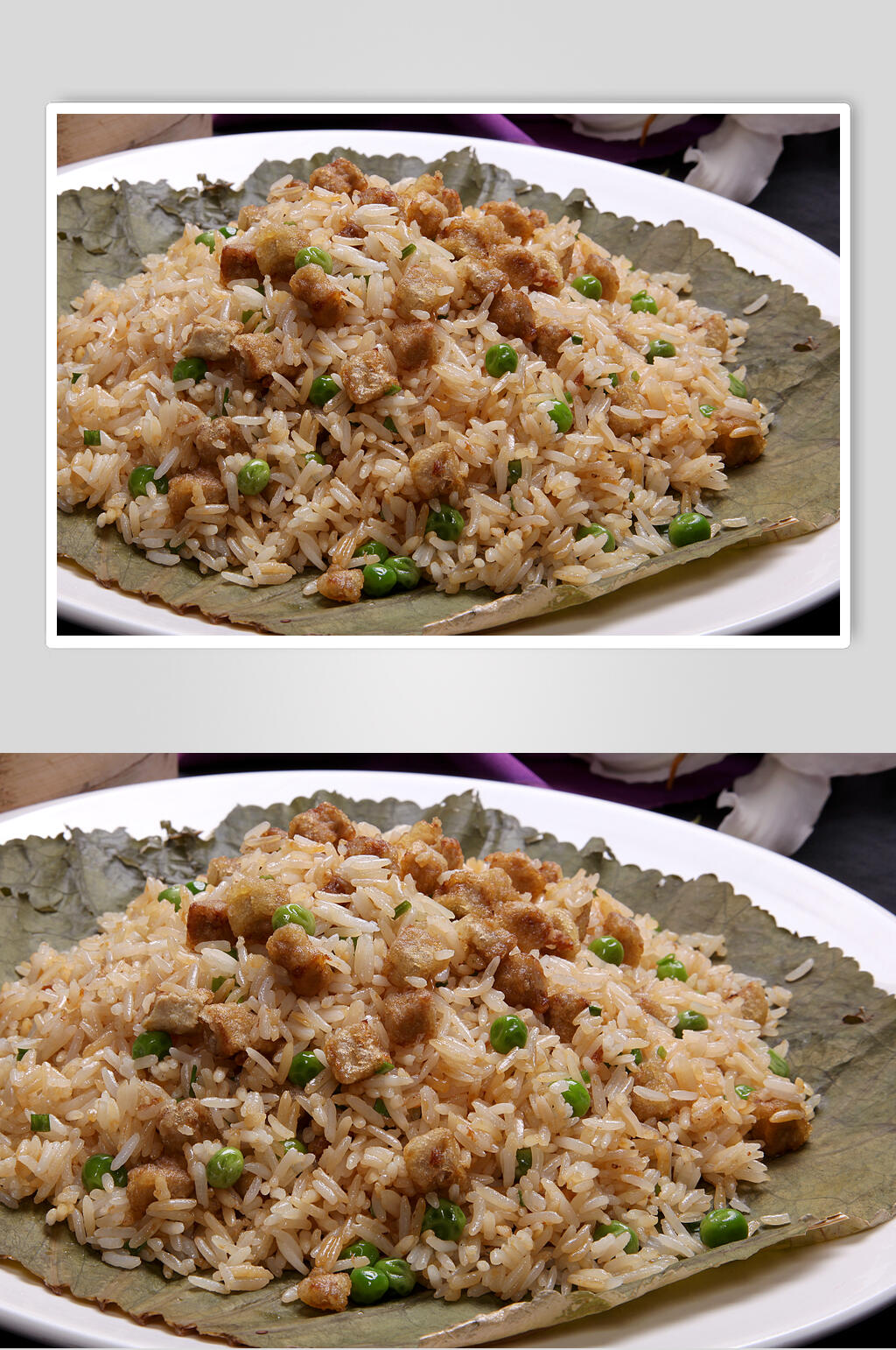 法国鹅肝炒饭美食食物图片素材