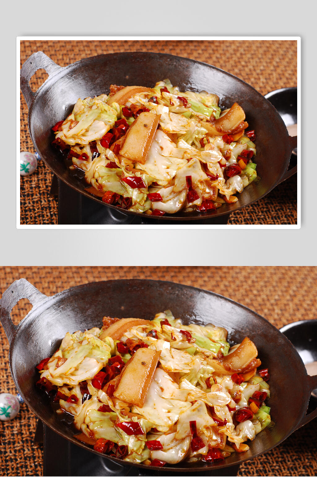 香辣干锅包菜元美食摄影图片素材