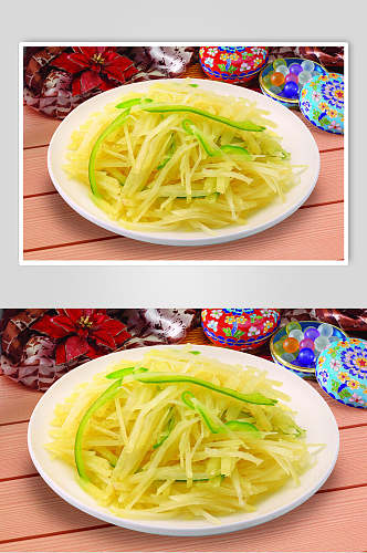 素菜清炒土豆丝摄影图片