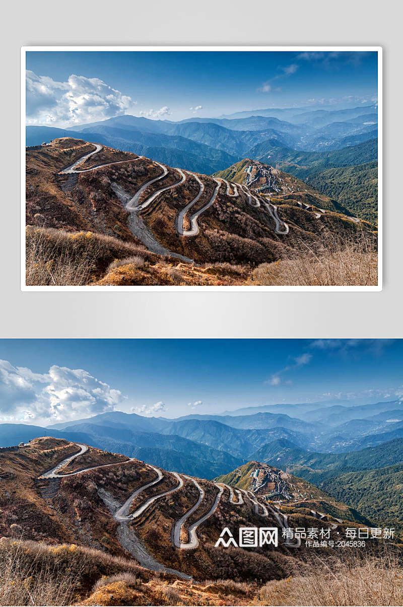 崎岖山路山峰山脉风景图片素材