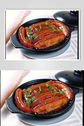 香芋扣肉煲美食摄影图片
