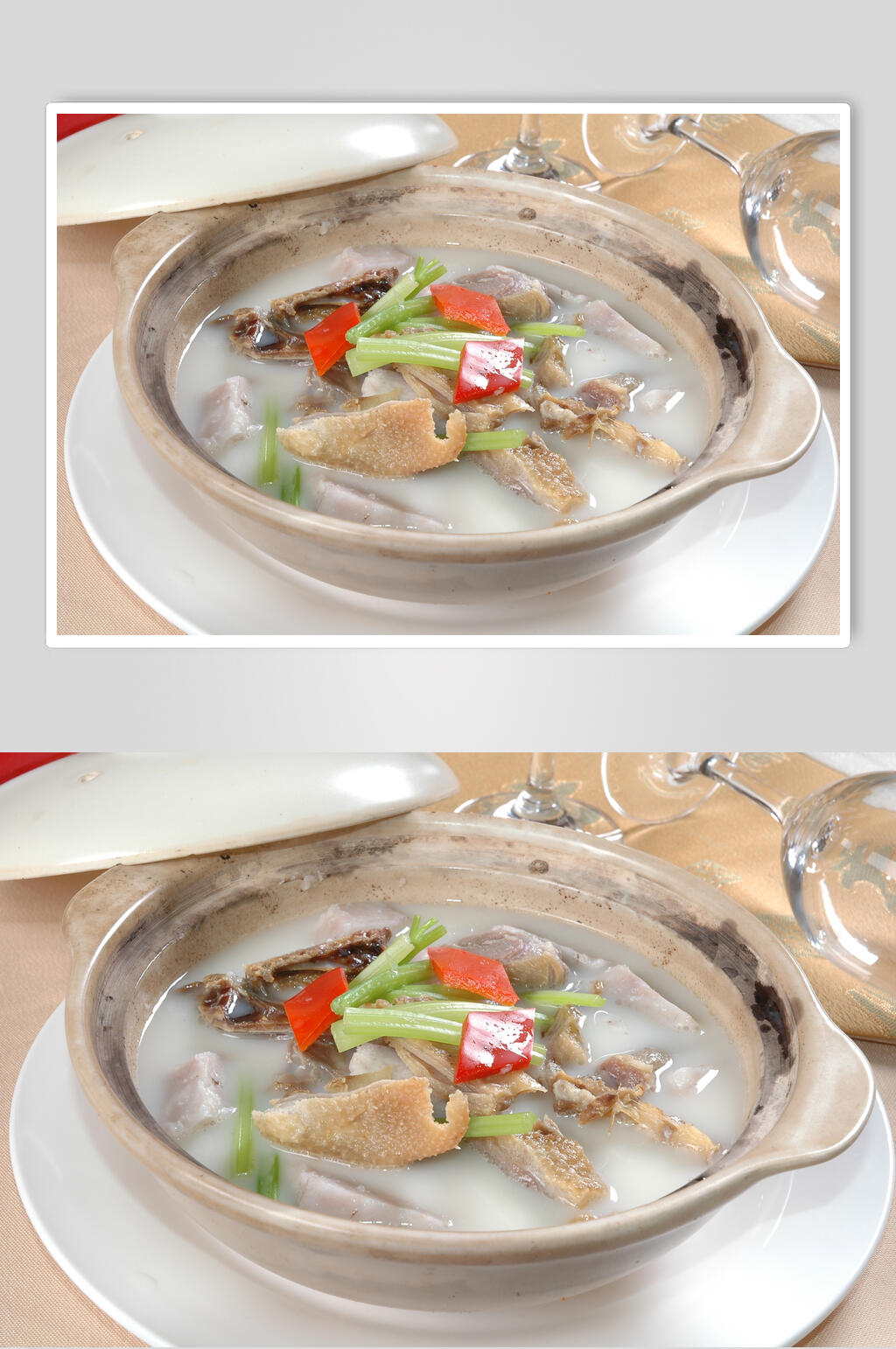 麦芹香芋油鸭煲美食高清图片素材