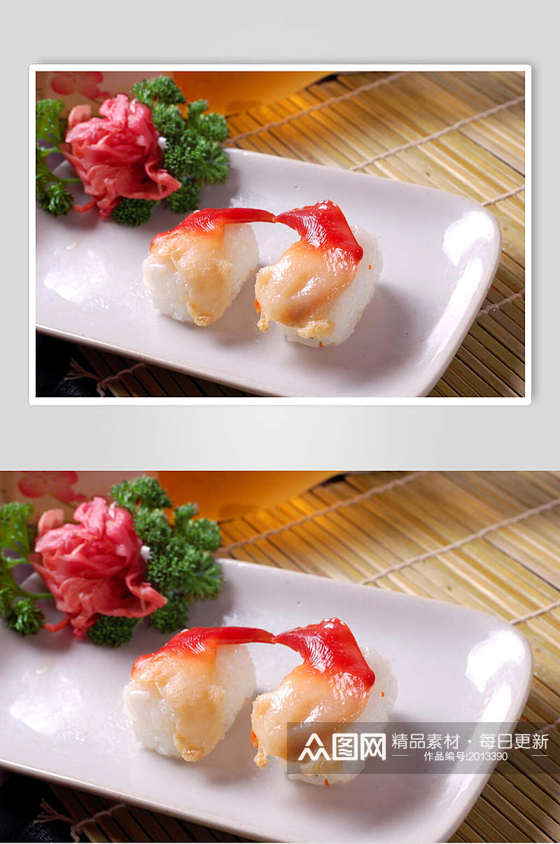 寿司类北极贝握寿司食品摄影图片素材