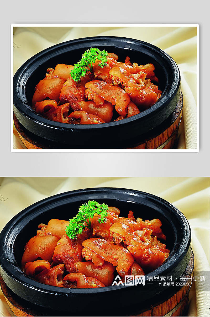 石锅干姜豆美蹄美食摄影图片素材