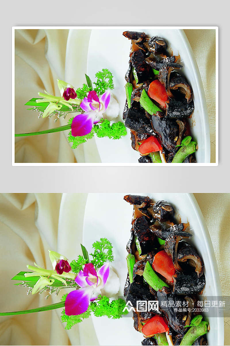 香脆菌王爆海参食品图片素材