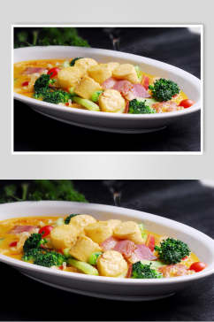 上汤日式豆腐美食摄影图片