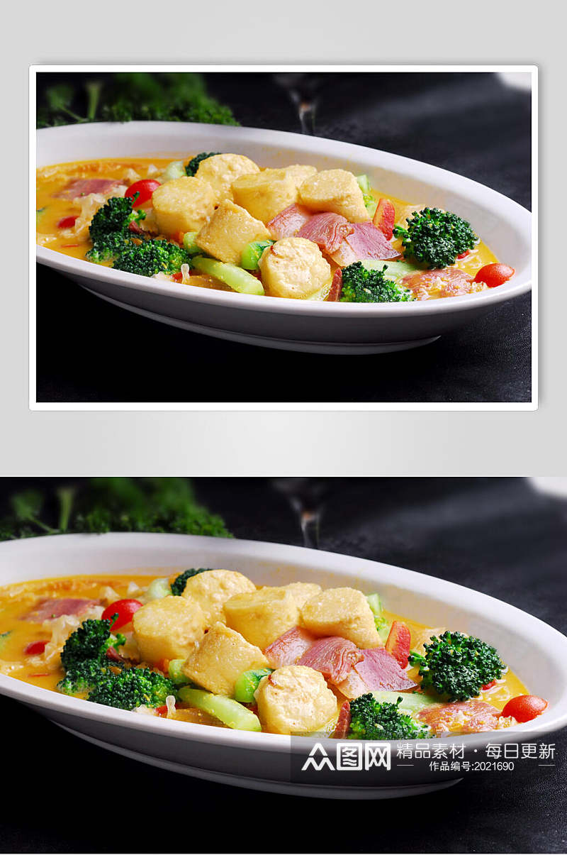 上汤日式豆腐美食摄影图片素材