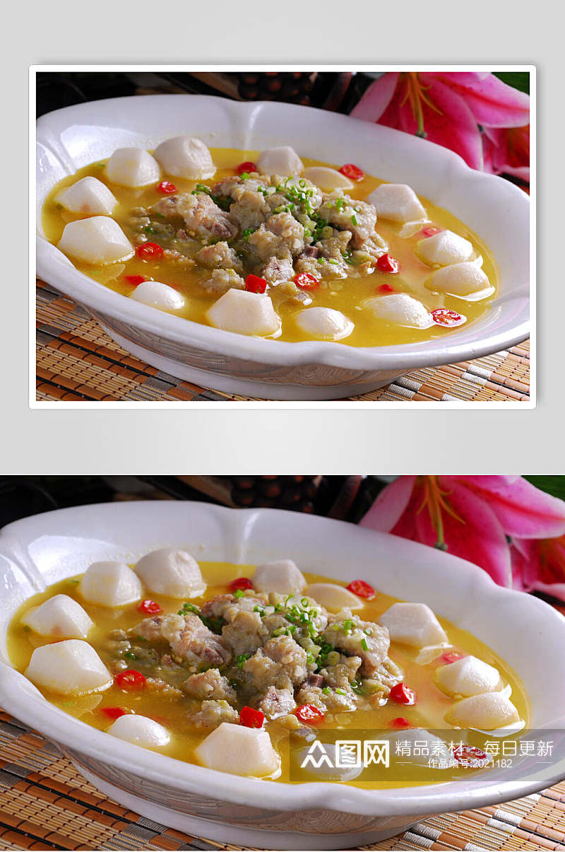 热菜白芋仔排美食摄影图片素材