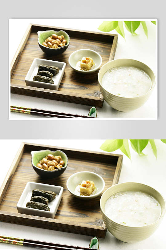 小菜和粥美食摄影图片