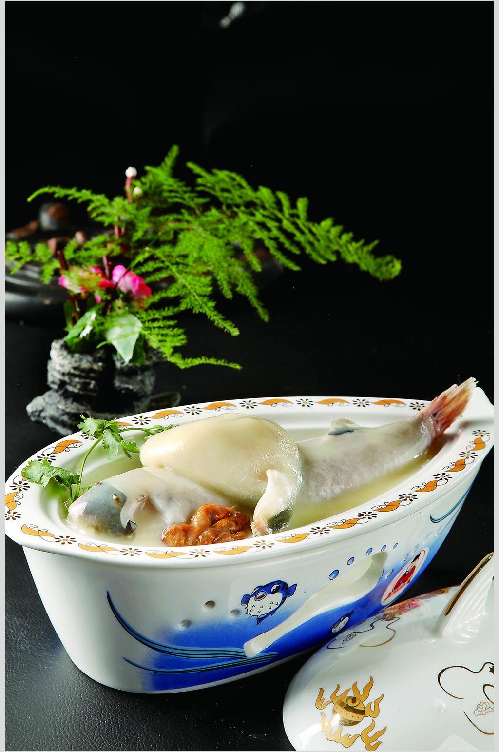 奶汤气泡鱼美食图片素材