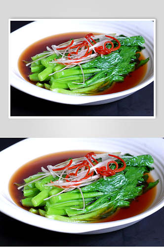 热菜白灼时蔬美食摄影图片