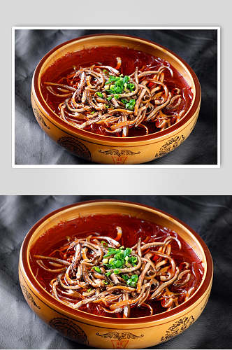 鲜香美味热菜鳝段粉丝美食摄影图片