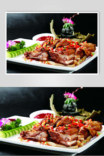 吐鲁番羊排美食摄影图片