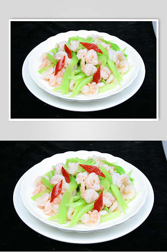 新鲜翡翠虾仁餐饮食品图片