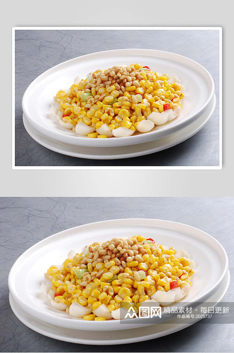松仁玉米百合美食图片素材