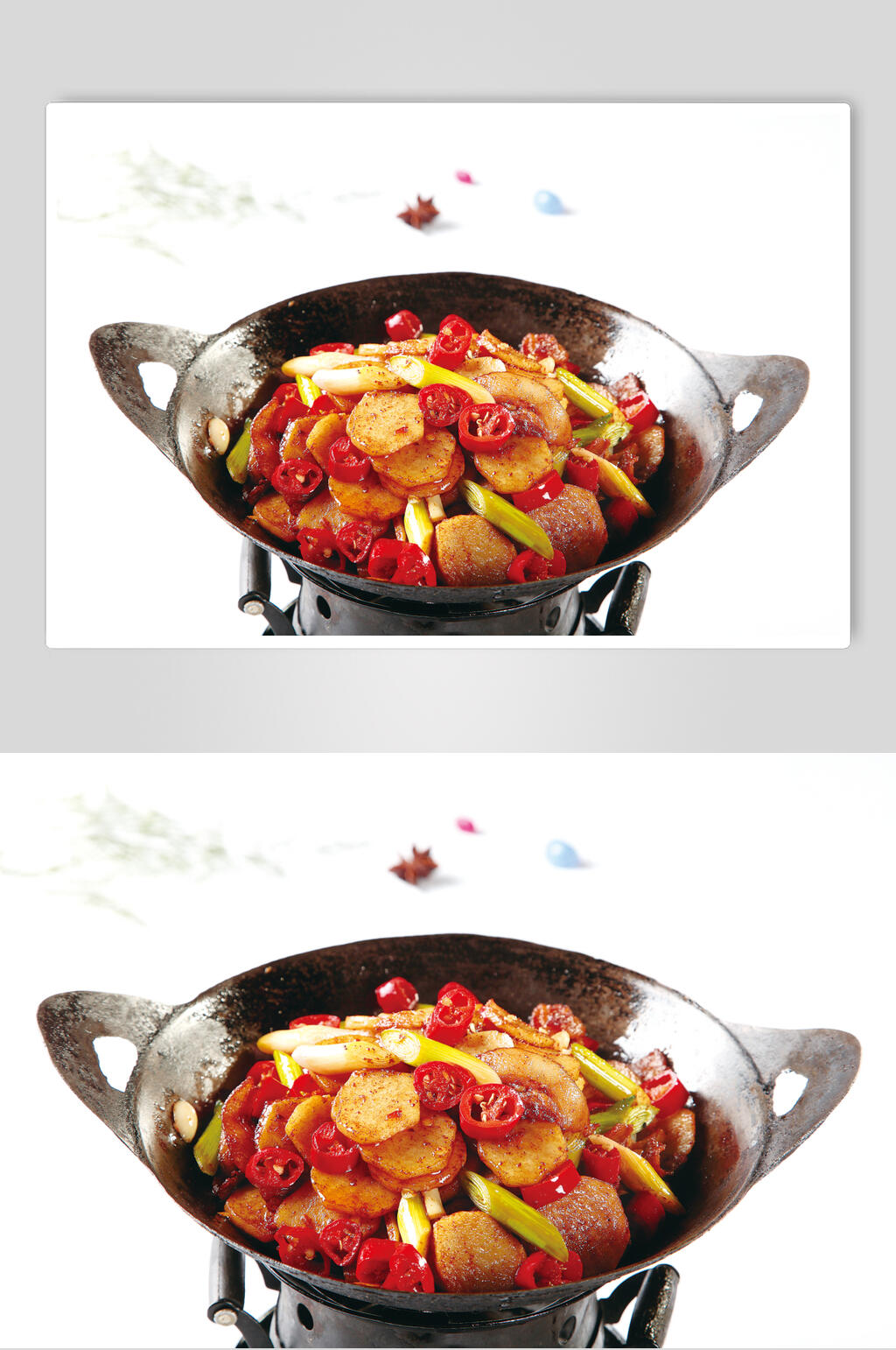 素菜干锅小土豆美食图片素材