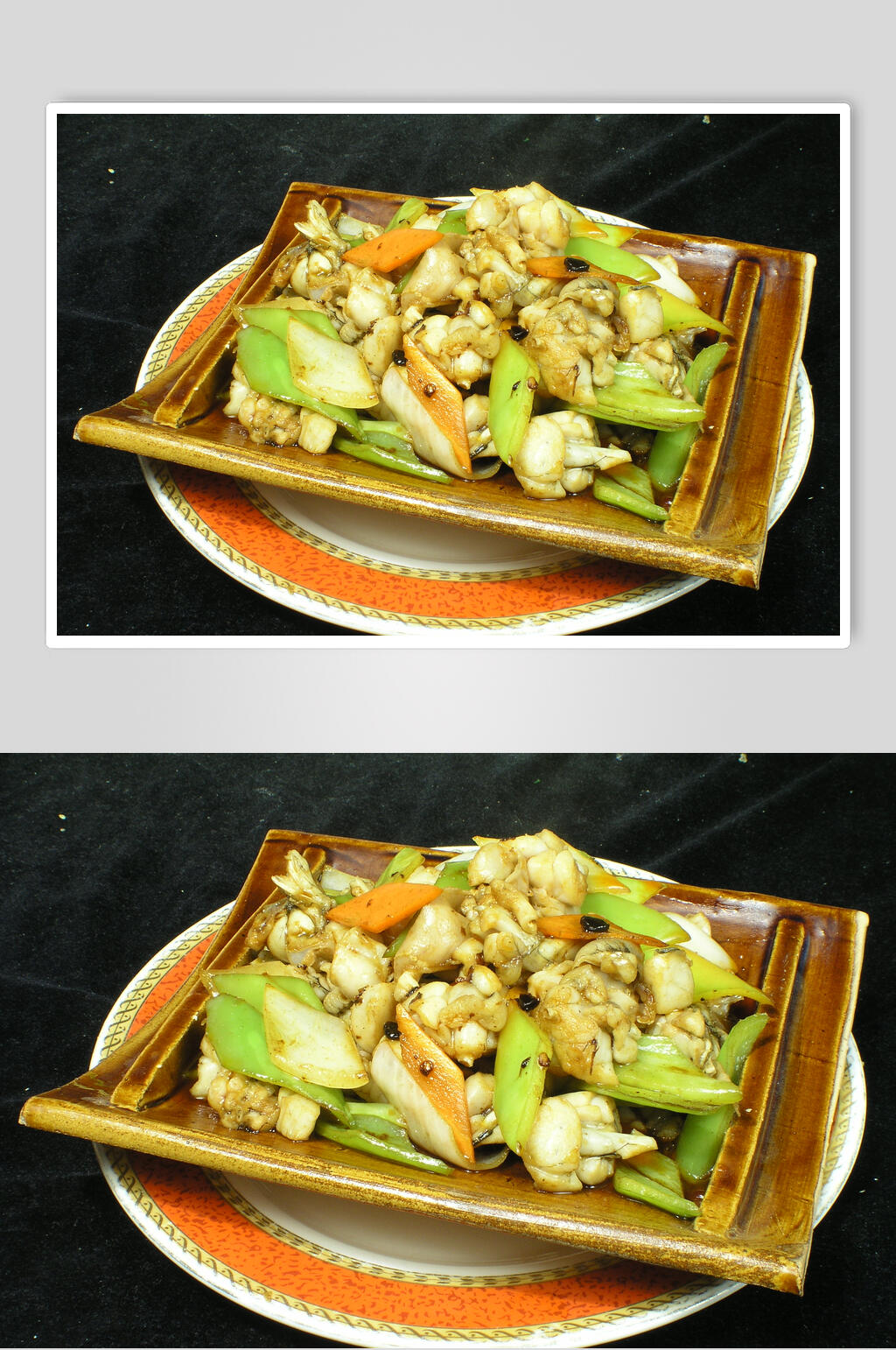 瓦片牛蛙食品摄影图片素材
