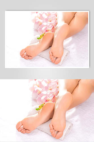 足疗图片两联光滑的脚脚模摄影图