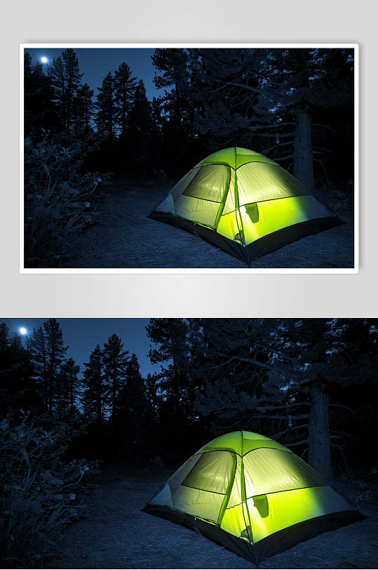 绿色帐篷户外露营图片