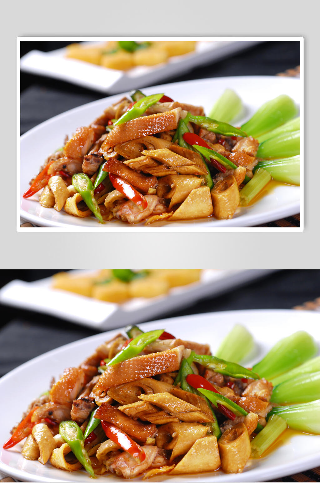 热菜仔姜焖土鸭美食摄影图片素材