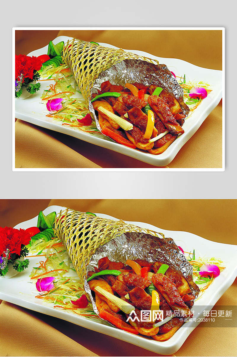 网烧鸡腿菇食物食品图片素材