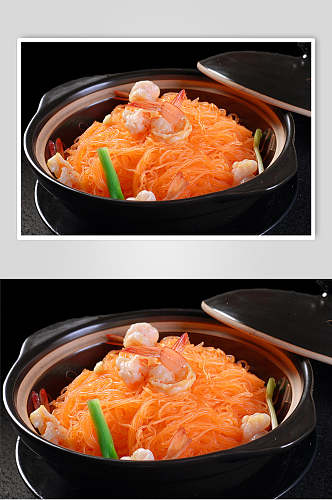 海鲜干捞粉丝虾美食摄影图片