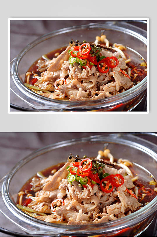 香辣美味浇汁肥牛餐饮食品图片