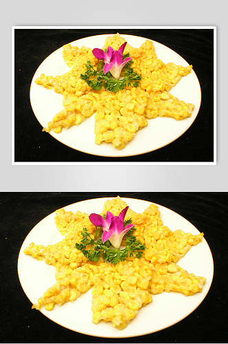 香煎玉米烙食品摄影图片