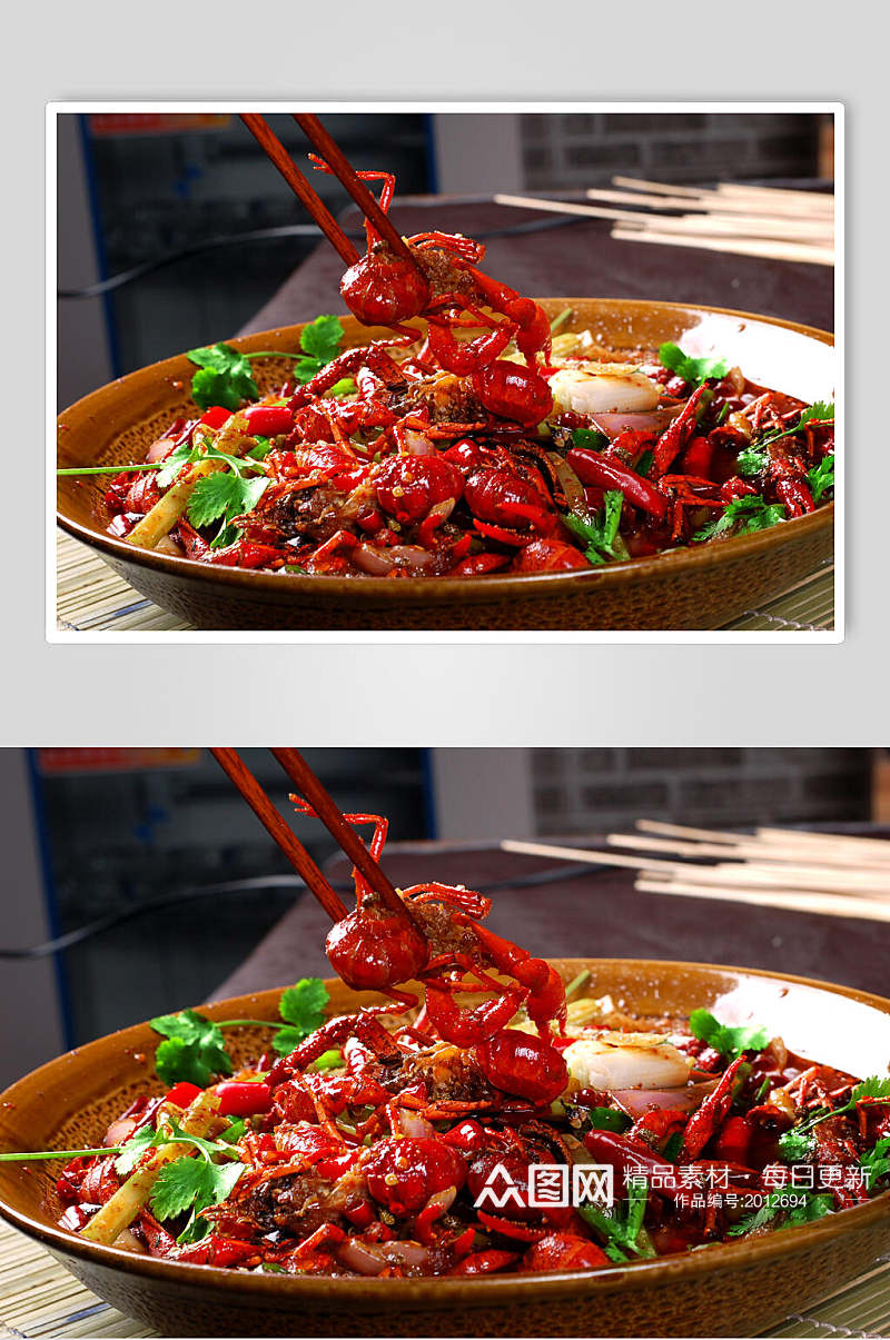 干锅火爆龙虾食品摄影图片素材