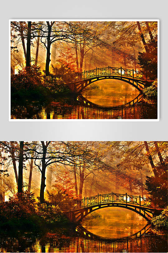 小桥流水风景背景图片-小桥流水风景背景设计素材-小桥流水风景背景